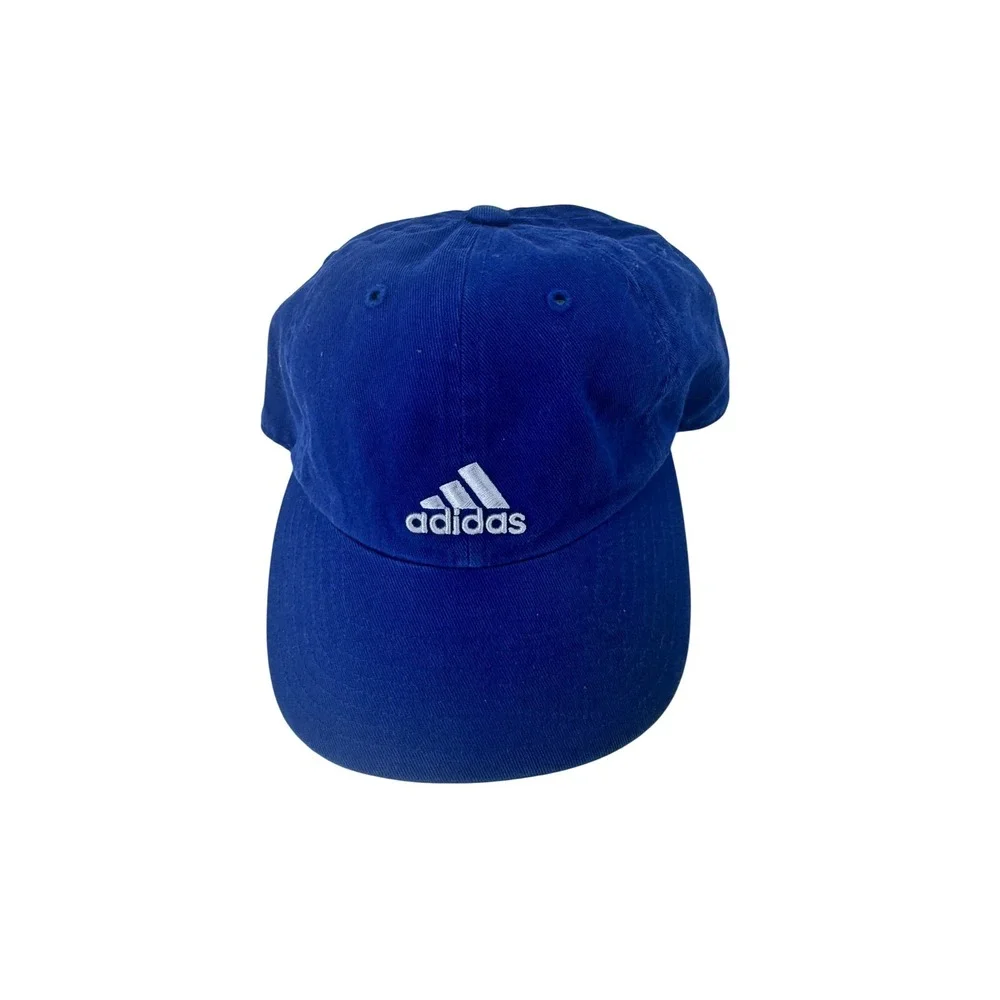 Adidas Baseball Cap Blue Climalite Adjustable Strap‎ Logo Mens